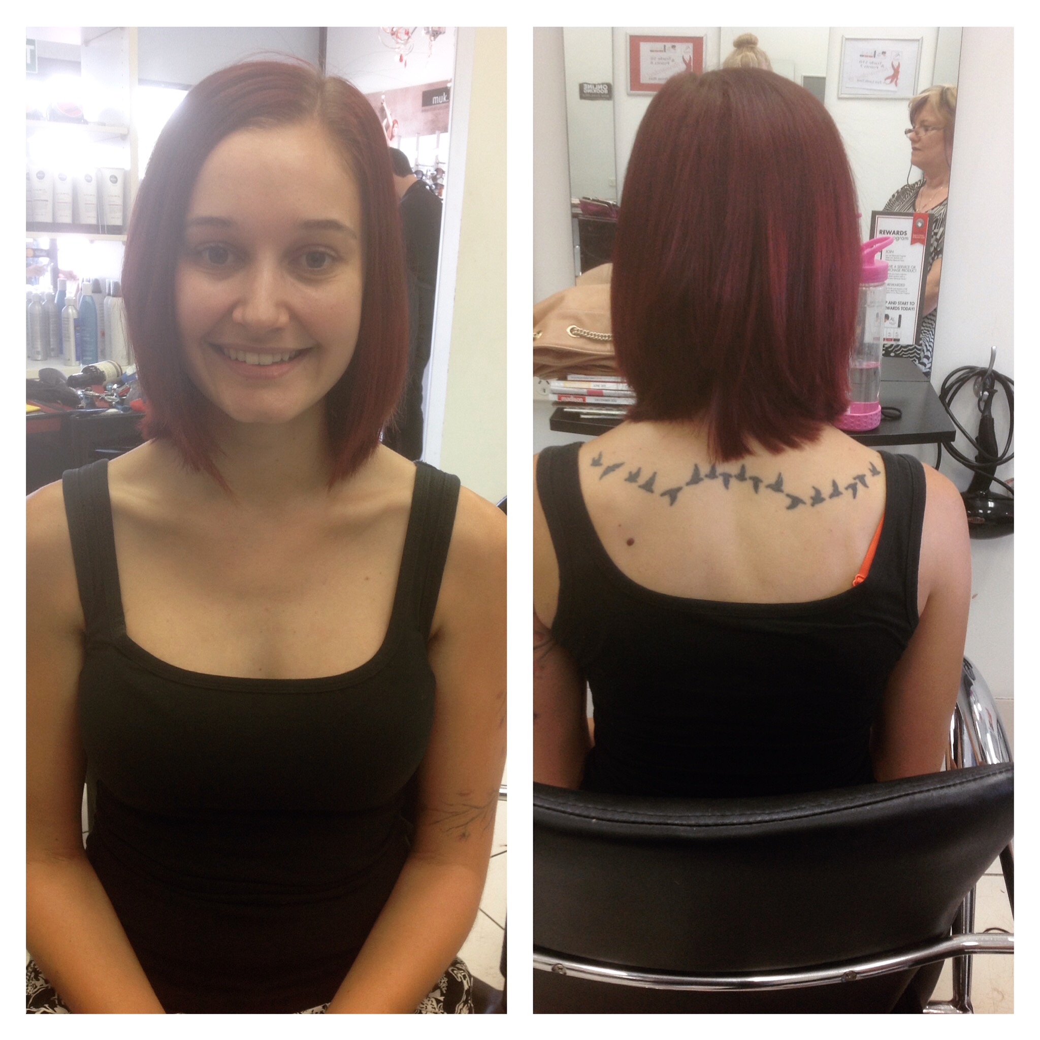 Shoulder length style cut with red colouring- Keturah Hair Design-hair salon Browns Plains 0448749647.